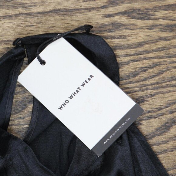 Who What Wear Women's Long Sleeve Collared Blouse WWT-794 Blaqck M - Picture 3 of 7